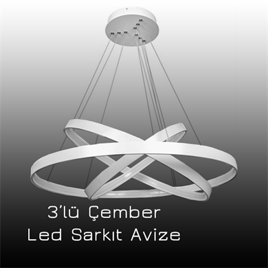 Led Sarkıt Avize 3lü Çapraz Çember Model Monolux  ML 30003
