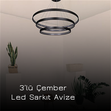 Led Sarkıt Avize 3lü Çapraz Çember Model Monolux  ML 30003