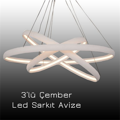 Led Sarkıt Avize 3lü Çapraz Çember Monolux ML 30007