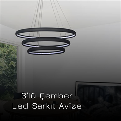 Led Sarkıt Avize 3lü Çapraz Çember Monolux ML 30007