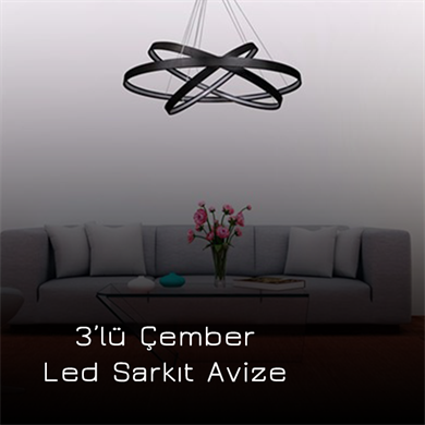 Led Sarkıt Avize 3lü Çember Model Monolux ML 30001