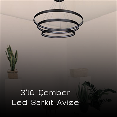 Led Sarkıt Avize 3lü Çember Model Monolux ML 30001