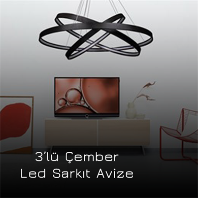 Led Sarkıt Avize 3lü Çember Model Monolux ML 30001
