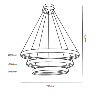 Led Sarkıt Avize 3lü Çember Monolux  ML 30005