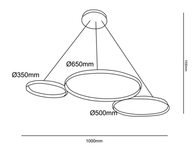 Led Sarkıt Avize 3lü Çember Monolux ML 30057
