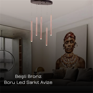 Led Sarkıt Avize 5li Boru Model Monolux ML 83001Y