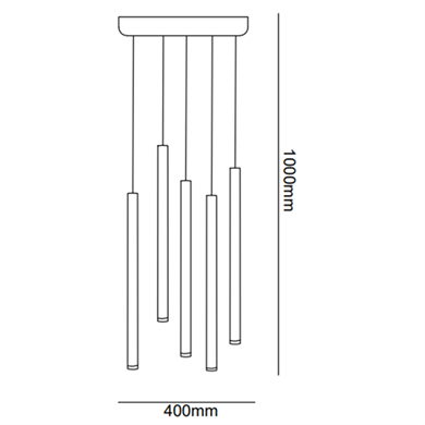 Led Sarkıt Avize 5li Boru Model Monolux ML 83001Y