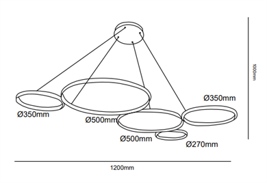 Led Sarkıt Avize 5li Çember Model monolux ML 30058