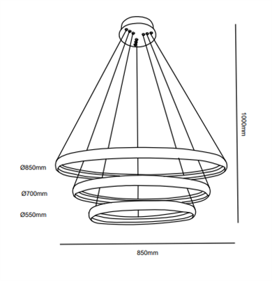Led Sarkıt Avize Çapraz Çember Monolux ML 30006