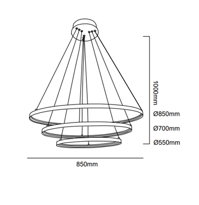Led Sarkıt Avize Çapraz Slim Çember Monolux ML 30002