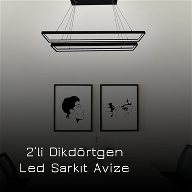 Led Sarkıt Avize Dikdörtgen 2li Monolux ML 30021