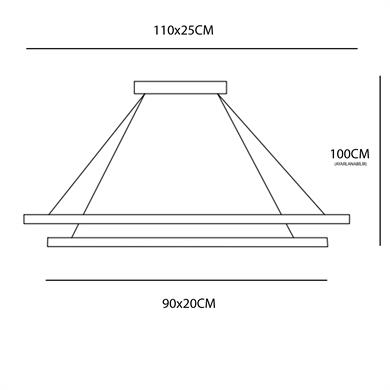 Led Sarkıt Avize Dikdörtgen 2li Monolux ML 30021