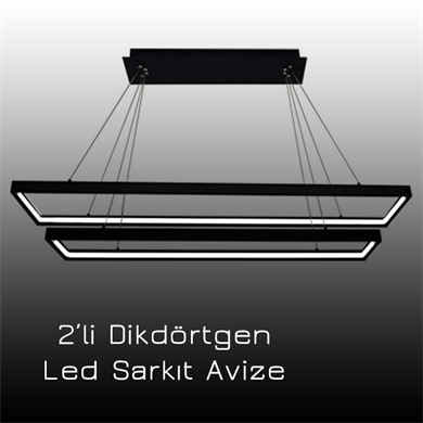 Led Sarkıt Avize Dikdörtgen 2li Monolux ML 30021