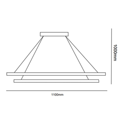 Led Sarkıt Avize Dikdörtgen Köşeleri Radiuslu Monolux ML 30022
