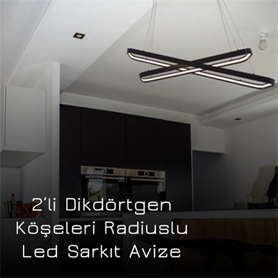 Led Sarkıt Avize Dikdörtgen Köşeleri Radiuslu Monolux ML 30022