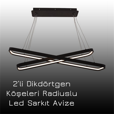 Led Sarkıt Avize Dikdörtgen Köşeleri Radiuslu Monolux ML 30022