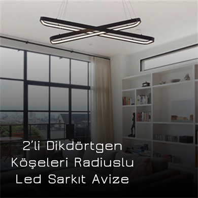 Led Sarkıt Avize Dikdörtgen Köşeleri Radiuslu Monolux ML 30022