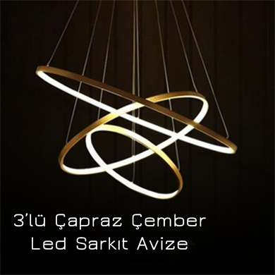 Led Sarkıt Avize Modern Çapraz Çember 3lü Monolux  ML 30030