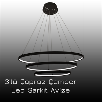 Led Sarkıt Avize Modern Çapraz Çember 3lü Monolux  ML 30030