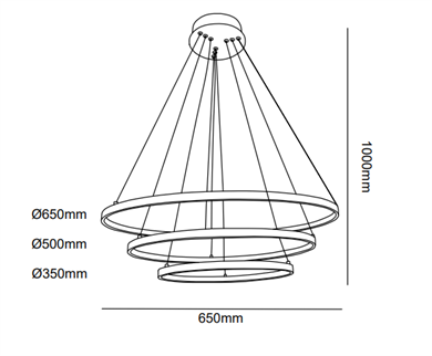 Led Sarkıt Avize Modern Çapraz Çember 3lü Monolux  ML 30030