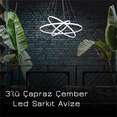 Led Sarkıt Avize Modern Çapraz Çember 3lü Monolux  ML 30030