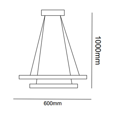Led Sarkıt Avize Siyah 2li Kare Monolux ML 30014