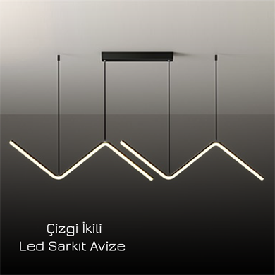 Monolux Lineer 2li Yarım Zigzak Model Led Sarkıt Avize ML 30105