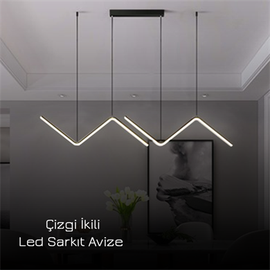 Monolux Lineer 2li Yarım Zigzak Model Led Sarkıt Avize ML 30105