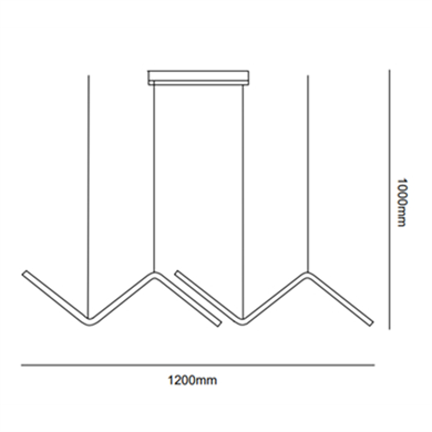 Monolux Lineer 2li Yarım Zigzak Model Led Sarkıt Avize ML 30105