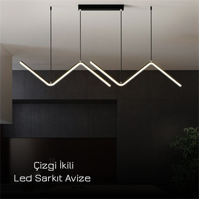 Monolux Lineer 2li Yarım Zigzak Model Led Sarkıt Avize ML 30105