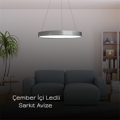 Çember İçi Ledli Sarkıt Avize ML 3014S-60-60
