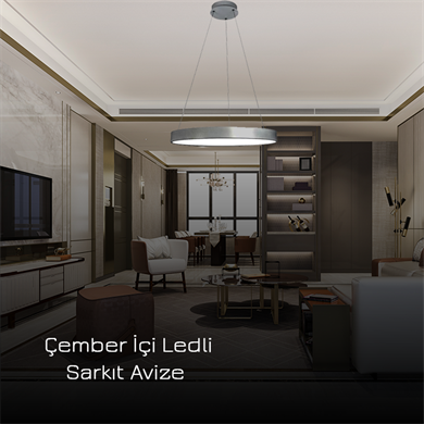 Çember İçi Ledli Sarkıt Avize ML 3014S-140-80