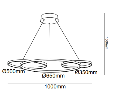 Led Sarkıt Avize 3lü Çember Model Monolux ML 30062