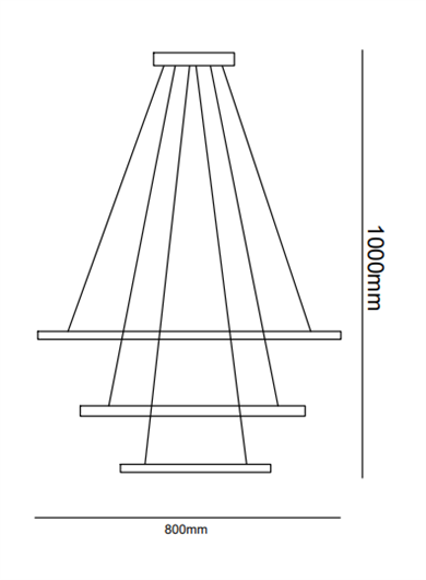 Led Sarkıt Avize 3lü Dikdörtgen Model Monolux ML 30067