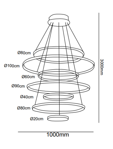 Monolux 7li Çember Led Sarkıt Avize ML 30079