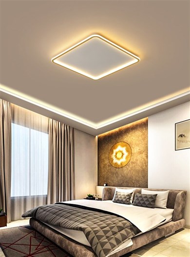 Monolux Lineer Kare Model Led İç-Dış Aydınlatmalı Plafonyer 40x40 cm ML 54100