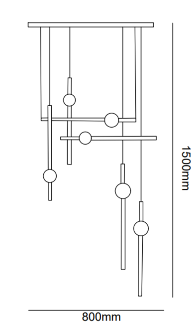 Led Sarkıt Avize Çoklu Boru Model Monolux ML 83071