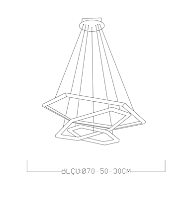 Monolux 3lü Altıgen Sarkıt ML 30034