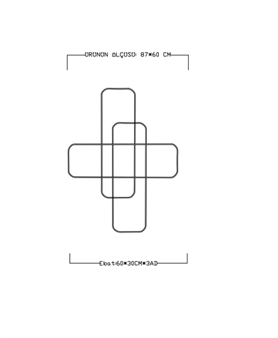Monolux 3lü Dikdörtgen Plafonyer