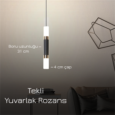 Monolux Pipelight Tekli Yuvarlak Rozans Boru Sarkıt ML-83110