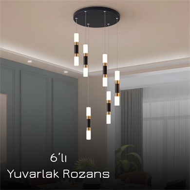 Monolux Pipelight 6lı Yuvarlak Rozans Boru Sarkıt ML 83110-Y6