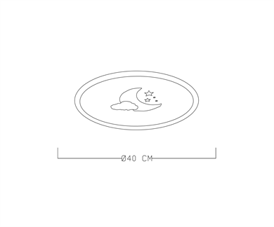 Monolux Ay Dede Model Led İç-Dış Aydınlatmalı Plafonyer 40 cm çap ML 54104B