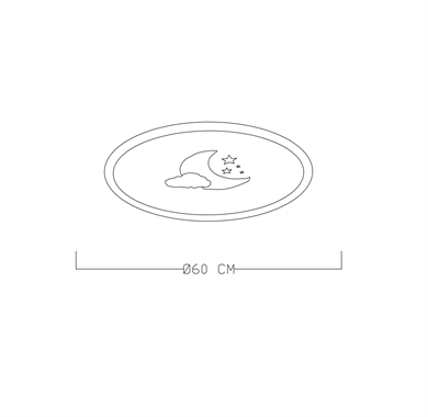 Monolux Ay Dede Model Led İç-Dış Aydınlatmalı Plafonyer 60 cm çap ML 54105B