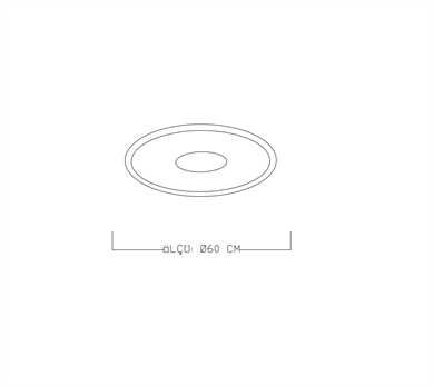 Monolux Çember Model Led İç-Dış Aydınlatmalı Plafonyer 60 cm çap ML 54105Y