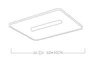 Monolux Dikdörtgen İç-Dış-Orta Işıklı Led Plafonyer ML 54113L