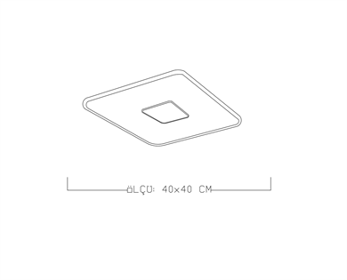 Monolux Kare Led 40x40 cm İç ve Dış Işık Plafonyer  ML 54100K