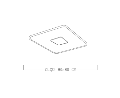 Monolux Kare Model Led İç-Dış Aydınlatmalı Plafonyer 80x80 cm ML 54102K