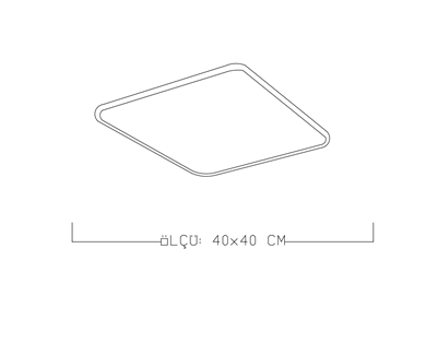 Monolux Lineer Kare Model Led İç-Dış Aydınlatmalı Plafonyer 40x40 cm ML 54100