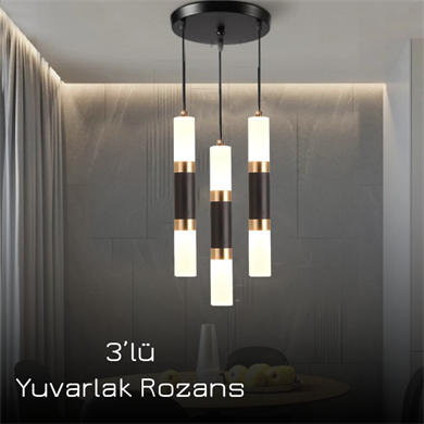 Monolux Pipelight 3lü Yuvarlak Rozans Boru Sarkıt ML 83110-Y3