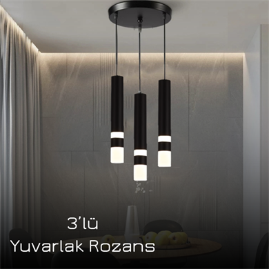 Monolux Pipelight 3lü Yuvarlak Rozans Boru Sarkıt ML83111-Y3